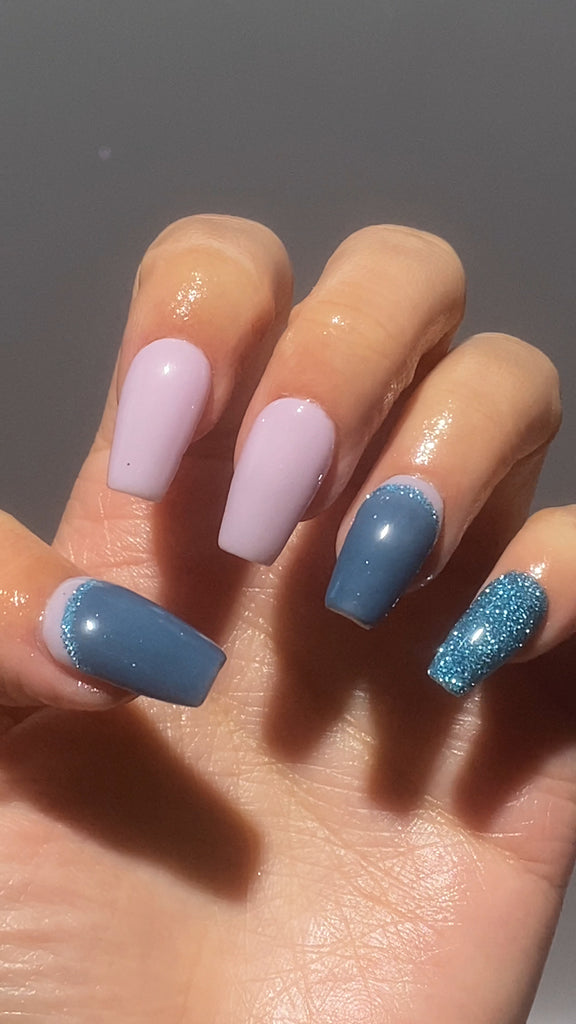 Serene Reverse French Tip Nails Dipping Manicure