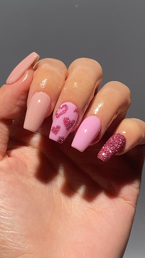 lushing Hearts Glitter Nails Dipping: Embrace Romance with Sparkling Dip Powder Nail Art